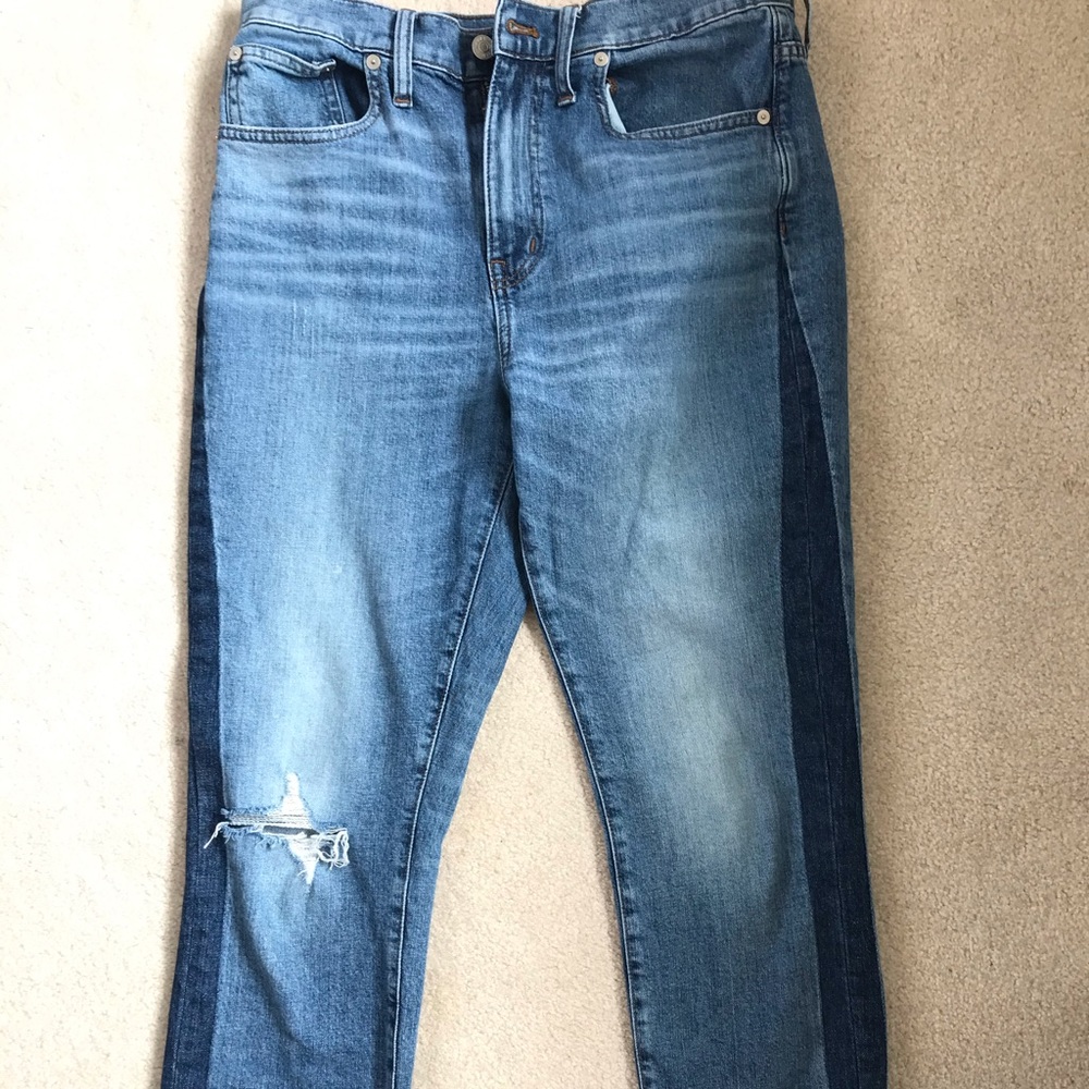 Two toned panel madewell jeans